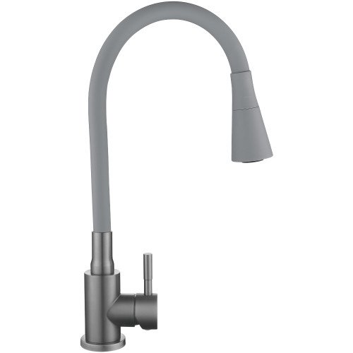 Змішувач для кухні Lidz Aria 015F31 (k35) з гнучким виливом LDARI015F31GGRP49567 Graphite/Grey