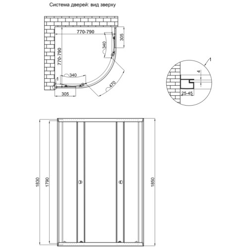 Душевая кабина Lidz Latwa SC79x79.SAT.LOW.GR, стекло тонированное 4 мм без поддона