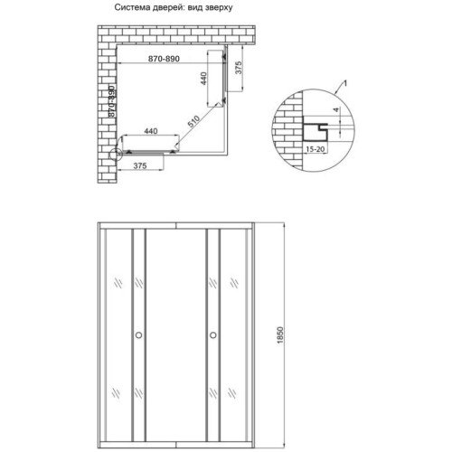 Душевая кабина Lidz Wawel SC89x89.SAT.LOW.GR, стекло тонированное 4 мм без поддона