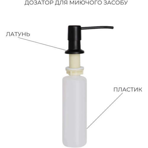 Акционный набор Lidz: мойка интегрированная Decor Black PVD Honeycomb 3,0/1,0 мм  + Смеситель Aria для кухни с гибким изливом (k35) Black