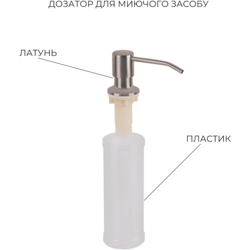 Акционный набор Lidz: мойка с двумя чашами интегрированная Brushed Steel 3,0/1,0 мм + Смеситель Aria для кухни с гибким изливом (k35) Grey