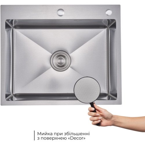 Акційний набір Lidz: мийка H6050H інтегрована Decor Honeycomb 2,5/0,5 мм LDH6050DEC48370 + Змішувач Aria для кухні з гнучким виливом (k35) Grey