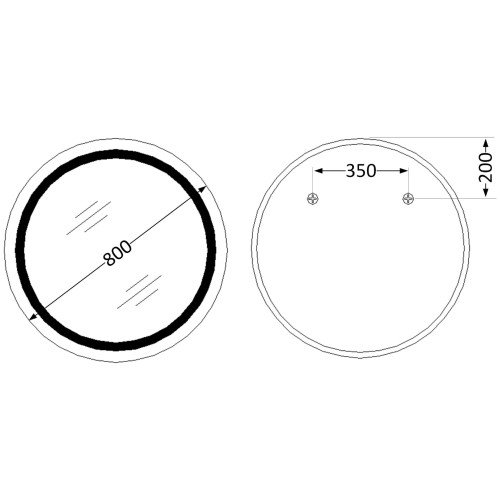 Зеркало Lidz Aria R800 с LED-подсветкой Touch, с антизапотеванием, с диммером, рег. яркости LD78LR800