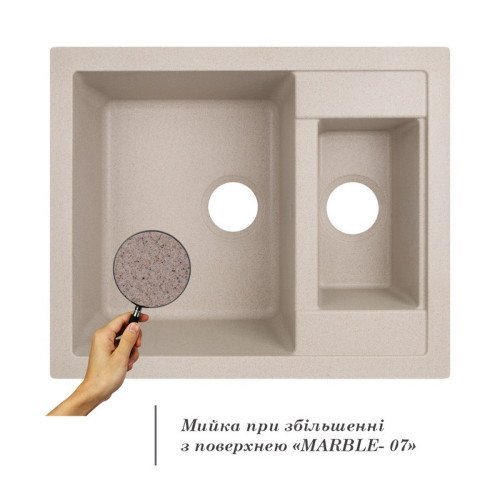 Кухонна мийка з додатковою чашею Lidz 615x500/200 MAR-07 (LIDZMAR07615500200)