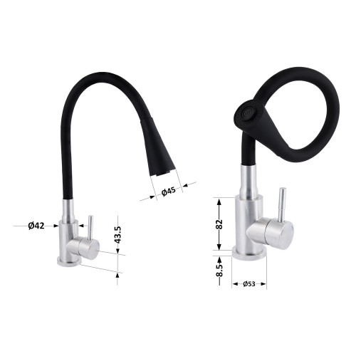 Смеситель для кухни Lidz Aria 015F31 с гибким изливом (k35) LDARI015F31BNK31872 BNK