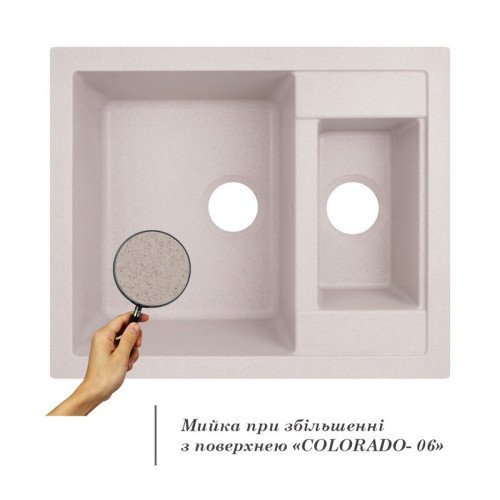 Кухонная мойка с дополнительной чашей Lidz 615x500/200 COL-06 (LIDZCOL06615500200)