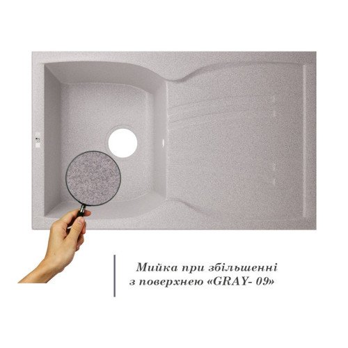 Кухонна мийка Lidz 790x500/200 GRA-09 (LIDZGRA09790500200)
