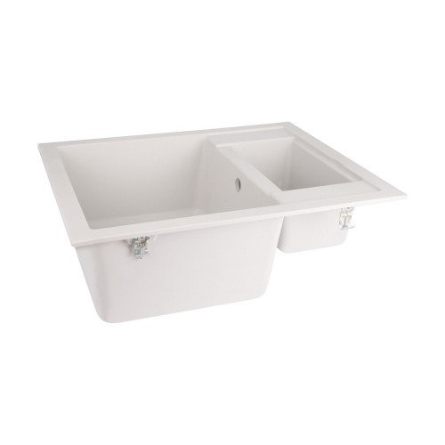 Кухонная мойка с дополнительной чашей Lidz 615x500/200 WHI-01 (LIDZWHI01615500200)