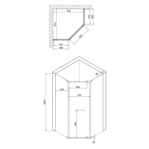 Душевая кабина Lidz Dozorca SC87x87.CRM.LOW.TR, стекло прозрачное 6 мм без поддона