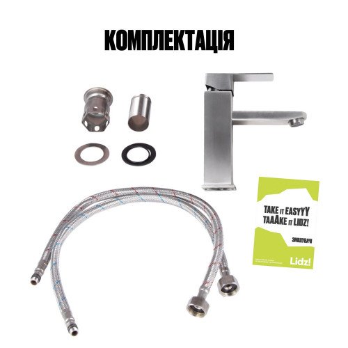 Змішувач для раковини Lidz Kubis 001F (k35) LDKUB001FNKS28534 Nickel