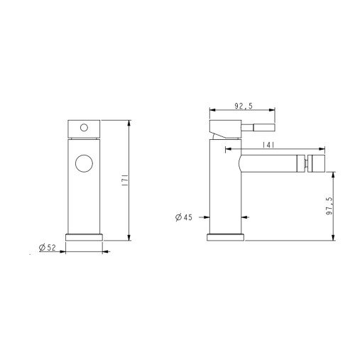 Смеситель для биде Lidz Aria 001AF (k35) LDARI001AFNKS46096 Nickel