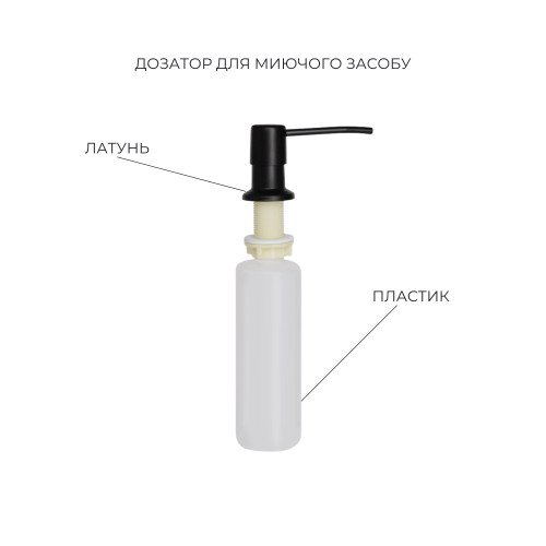 Комплект Lidz Handmade H5050B Мойка для кухни интегрированная BlackPVD в комплекте с дозатором + Lidz K01B Корзина для кухонной мойки