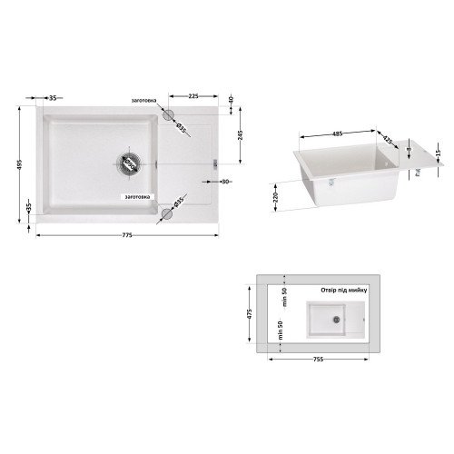 Кухонная мойка Lidz 781x510/200 STO-10 (LIDZSTO10781510200)