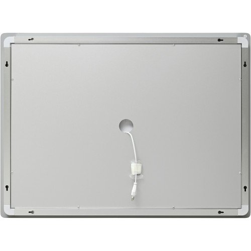 Дзеркало Lidz Kubis (KU2) 800х600 з годинником, з LED-підсвічуванням Touch, з антизапотіванням, з димером, рег. яскравості LDKU800600CL48281