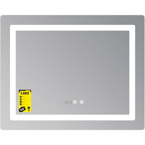 Зеркало Lidz Kubis (KU2) 1000х800 с часами, с LED-подсветкой Touch, с антизапотеванием, с диммером, рег. яркости LDKU1000800CL49282