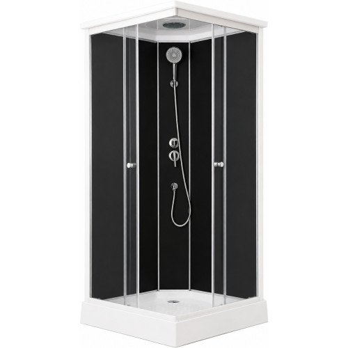 Душевой бокс Lidz Kubis SB90x90.SAT.LOW.GR, стекло тонированное 4 мм