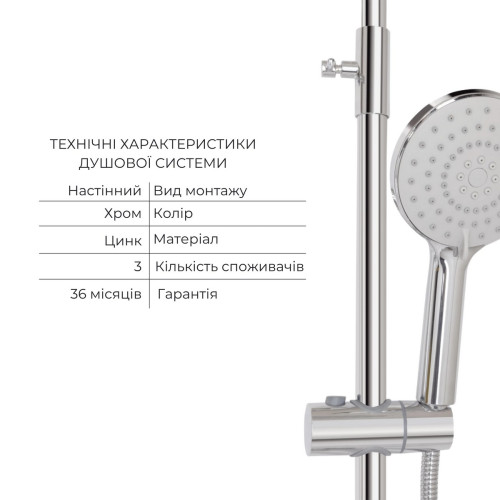 Комплект для душевой Latwa: Душевая кабина LLSC9090SATMIDGR2SET+Душевая система на 3 потребителя LDLAT1030CRM45417