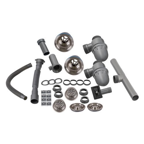Мойка для кухни с двумя чашами интегрированная Lidz Handmade H7843 (LDH7843BRU35387) Brushed Steel 3,0/1,0 мм