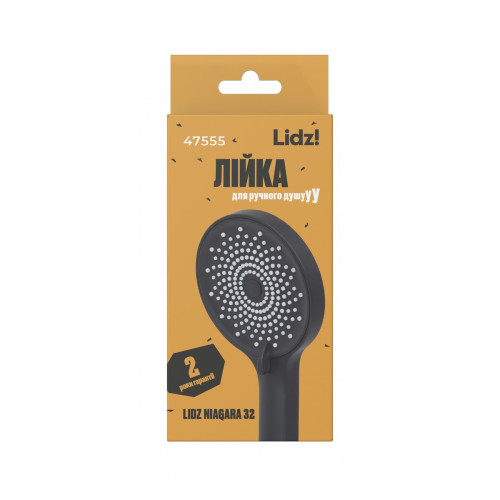 Лейка для ручного душа Lidz Niagara 32 120 мм округлая LDNIA32BLM47555 Matt Black