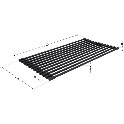 Сушарка на кухонну мийку Lidz Acsis LA04 Black, квадратна основа, для посуду 430х216 мм LDACSLA04BLM49762