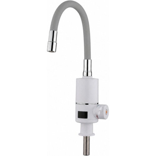 Проточний кран з гнучким виливом для кухні Lidz Warm 065 LDWAR065GRE49096 White/Grey