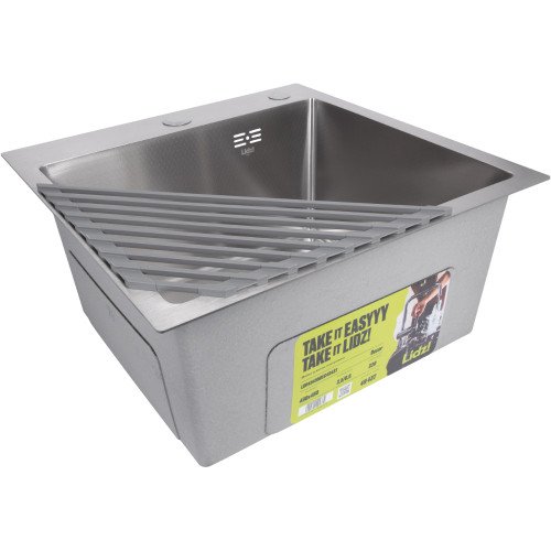Сушарка на кухонну мийку кутова Lidz Acsis LA17 Gray, квадратна основа, для посуду 430х175 мм LDACSLA17GRA49770