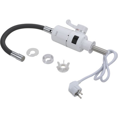 Проточний кран з гнучким виливом для кухні Lidz Warm 065 LDWAR065BLA49095 White/Black