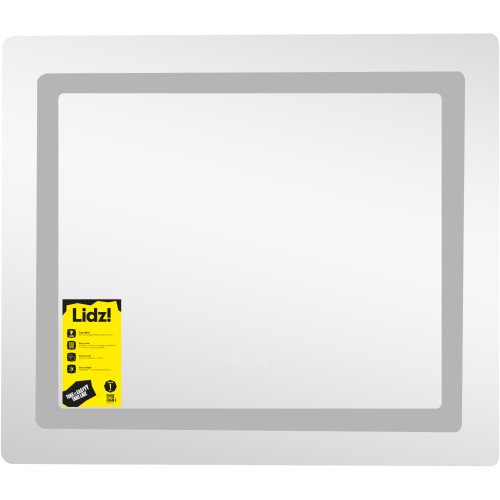 Дзеркало Lidz Kubis (KU2) 600х700 з LED-підсвічуванням Touch, з антизапотіванням, з димером, рег. яскравості LDKU60070049286