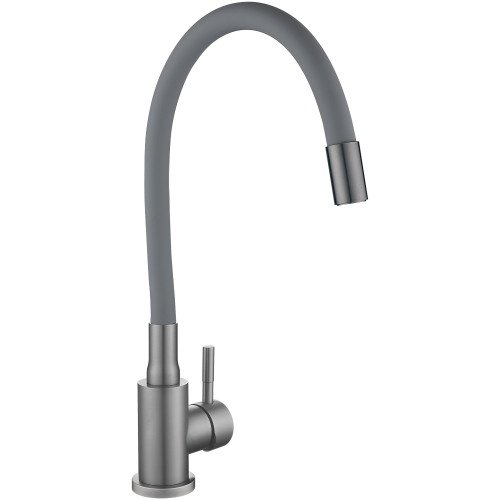 Змішувач для кухні Lidz Aria 015F3 (k35) з гнучким виливом LDARI015F3GGRP49565 Graphite/Grey