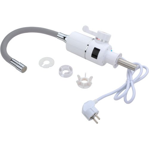 Проточний кран з гнучким виливом для кухні Lidz Warm 065 LDWAR065GRE49096 White/Grey