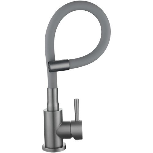 Змішувач для кухні Lidz Aria 015F3 (k35) з гнучким виливом LDARI015F3GGRP49565 Graphite/Grey
