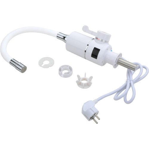 Проточний кран з гнучким виливом для кухні Lidz Warm 065 LDWAR065WHI49097 White/White