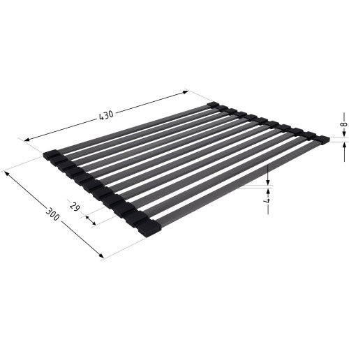 Сушарка на кухонну мийку Lidz Acsis LA14 Black, плоска основа, для посуду 430х300 мм LDACSLA14BLM49768