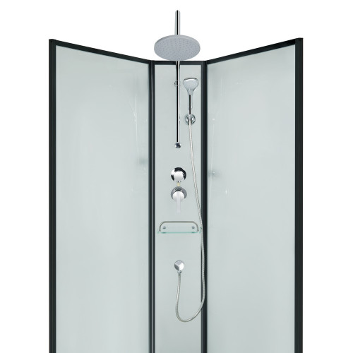 Душовий бокс Lidz Majatek SB90x90.BLA.LOW.TR, скло прозоре 5 мм без піддону