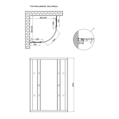 Душова кабіна Lidz Wieza SC90x90.SAT.LOW.L, скло Linie 4 мм без піддону