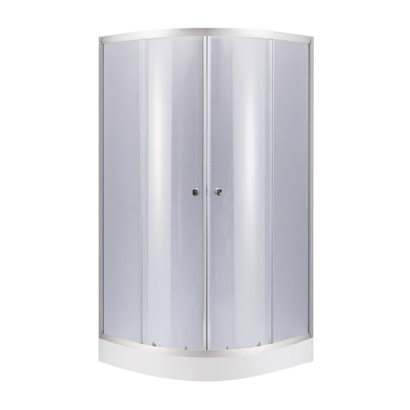 Набор Lidz душевая кабина Latwa SC90x90.SAT.LOW.GR, стекло тонированное 4 мм + поддон Kupala