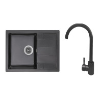 Набір: Мийка кухонна Lidz 650x500/200 BLM-14 (LIDZBLM14650500200) + Lidz Aria Змішувач для кухні 015F (k35) BLM