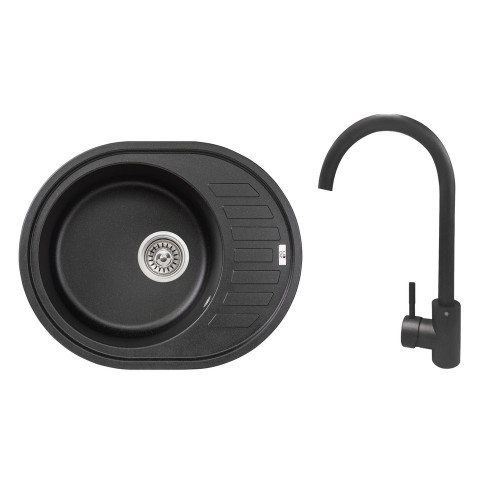 Набір: Мийка кухонна Lidz 620x500/200 BLM-14 (LIDZBLM14620500200) + Lidz Aria Змішувач для кухні 015F (k35) BLM