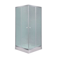 Душова кабіна квадратна Lidz Wawel SC80x80.SAT.LOW.FR, скло Frost 4 мм + Lidz Душовий піддон KAPIELKA ST80x80х14