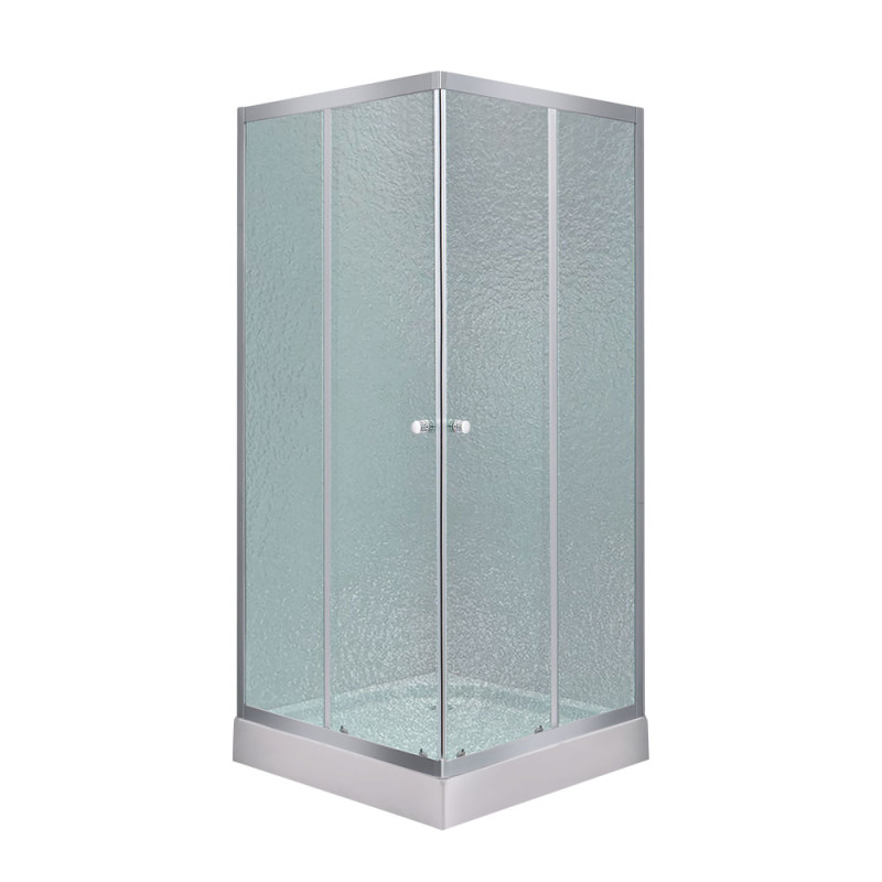 Душова кабіна квадратна Lidz Wawel SC80x80.SAT.LOW.FR, скло Frost 4 мм + Lidz Душовий піддон KAPIELKA ST80x80х14