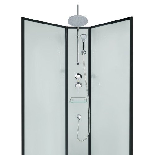 Душевой бокс Lidz Majatek SB90x90.BLA.LOW.TR, стекло прозрачное 5 мм без поддона