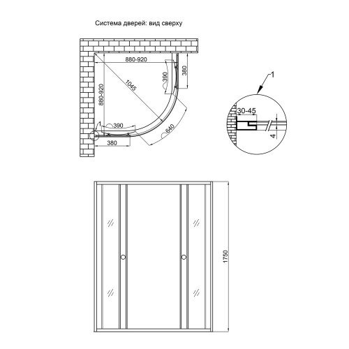 Душевая кабина Lidz Wieza SC90x90.SAT.MID.L, стекло Linie 4 мм без поддона