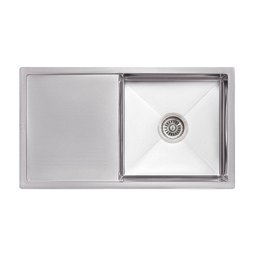 Мойка для кухни интегрированная Lidz Handmade H7844 (LDH7844LBRU35388) Brushed Steel 3,0/0,8 мм
