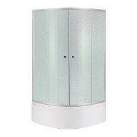 Душова кабіна Latwa SC90x90.SAT.HIGH.FR полукругла, скло Frost 4 мм + Душовий піддон KAPIELKA ST90x90x41, з панеллю Lidz Душова кабіна Latwa SC90x90.SAT.HIGH.FR полукругла, скло Frost 4 мм + Душовий піддон KAPIELKA ST90x90x41, з панеллю Lidz