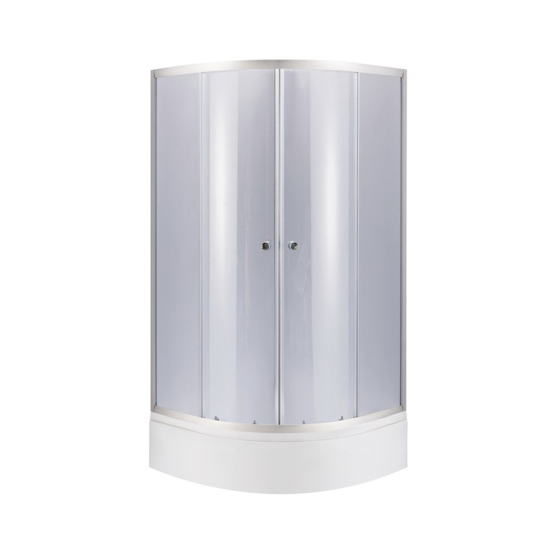 Душевая кабина полукруглая Lidz Latwa SC80x80.SAT.MID.GR, стекло тон. 4 мм + Lidz Душевой поддон KAPIELKA ST80x80x26, с панелью