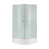 Душова кабіна напівкругла Lidz Latwa SC80x80.SAT.MID.FR , скло Frost 4 мм + Lidz Душовий піддон KAPIELKA ST80x80x26, з панеллю