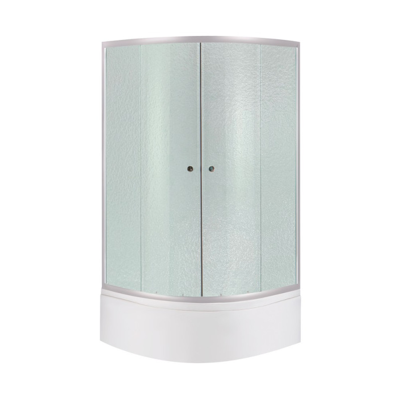 Душевая кабина полукруглая Lidz Latwa SC80x80.SAT.HIGH.FR , стекло Frost 4 мм + Lidz Душевой поддон KAPIELKA ST80x80x41, с панелью