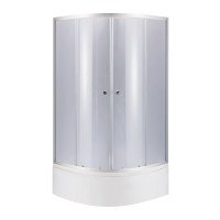 Душова кабіна Latwa SC90x90.SAT.HIGH.GR полукругла, скло тон 4 мм + Душовий піддон KAPIELKA ST90x90x41, з панеллю Lidz Душова кабіна Latwa SC90x90.SAT.HIGH.GR полукругла, скло тон 4 мм + Душовий піддон KAPIELKA ST90x90x41, з панеллю Lidz