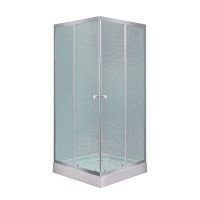 Душова кабіна квадратна Lidz Wawel SC80x80.SAT.LOW.FR, скло Frost 4 мм + Lidz Душовий піддон KAPIELKA ST80x80х14