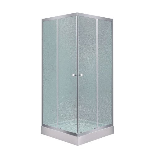 Душова кабіна квадратна Lidz Wawel SC80x80.SAT.LOW.FR, скло Frost 4 мм + Lidz Душовий піддон KAPIELKA ST80x80х14